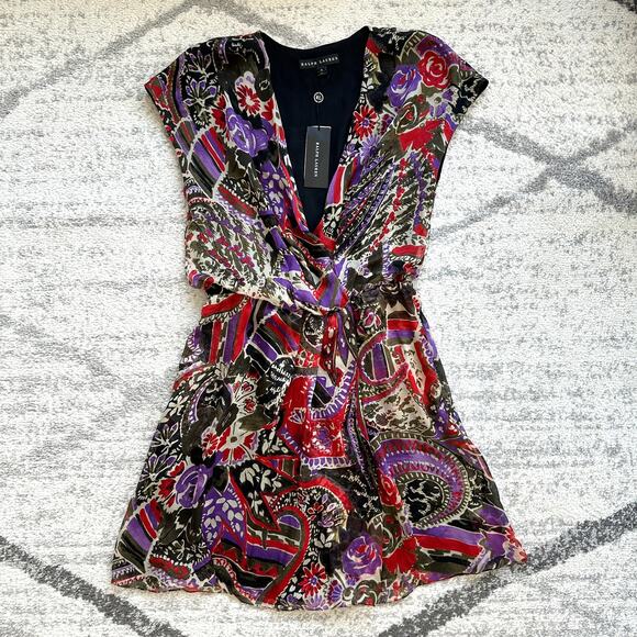 NWT Ralph Lauren Black Label Maye Silk Dress Size 8 - Picture 11 of 11